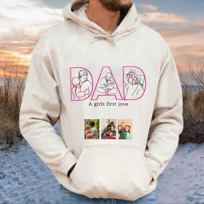 Personalised Embroidered Shirt with Photo Outline For Father's Day Gift