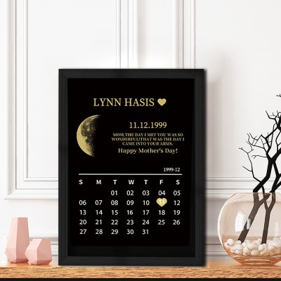 Custom Moon Phase Photo Wood Sign Warm Gift For Mother's Day