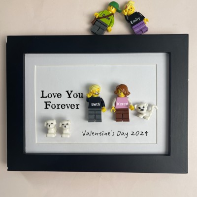 Custom Name Tiny Figure With Frame For Him Valentine's Day Gift Ideas