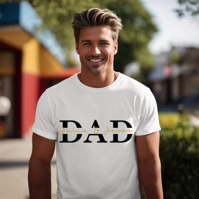 Personalised DAD Shirt Hoodie Sweatshirt with Unique Names For Grandad Dad Father's Day Gifts