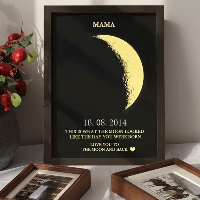 Custom Moon Phase Photo Wood Sign Warm Gift For Mother's Day