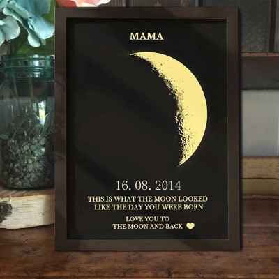 Custom Moon Phase Photo Wood Sign Warm Gift For Mother's Day