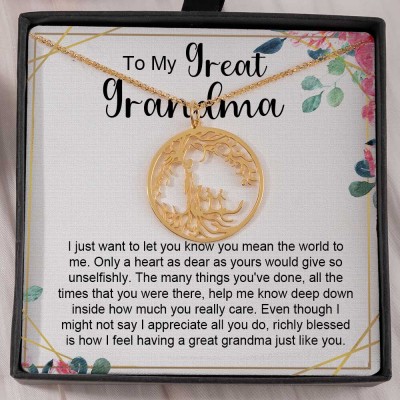 To My Grandma Personalized Family Tree Necklace For Mother's Day Gift Ideas