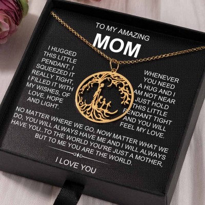 To My Mom Personalized Family Tree Necklace For Mother and Children Gift Ideas