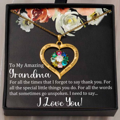 Personalized To My Amazing Grandma Necklace Gift Ideas For Grandma Mother's Day Birthday