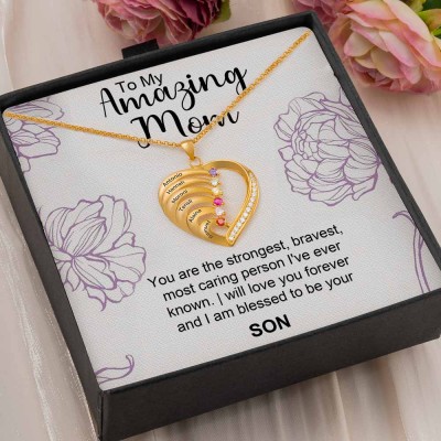 To My Amazing Mom Necklace Gift Ideas From Son For Mother's Day Birthday