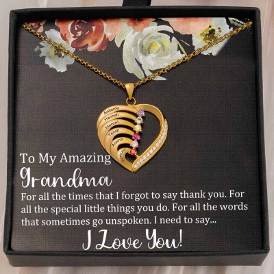 Personalized To My Grandma Necklace From Grandkids Gift Ideas For Grandma Mother's Day Birthday