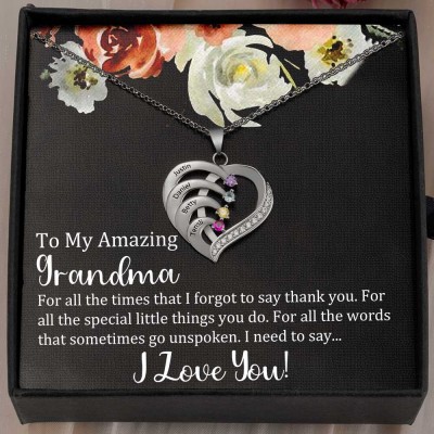 Personalized To My Grandma Necklace Gift Ideas For Grandma Mother's Day Birthday