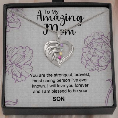 Personalized To My Mom Necklace From Son Gift Ideas For Mother's Day Birthday