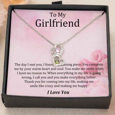 Custom To My Girlfriend Heart Necklace Valentine's Day Couple Gift Ideas