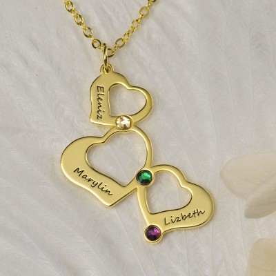 Personalized Family Name Heart Necklace Christmas Gift