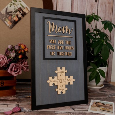 Mum Puzzle Sign Personalized Mother's Day Wood Sign Gift Ideas Piece That Holds Us Together