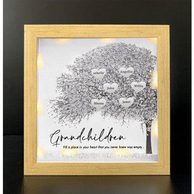 Personalized Family Tree Grandchildren Name Frame Home Decor For Grandma