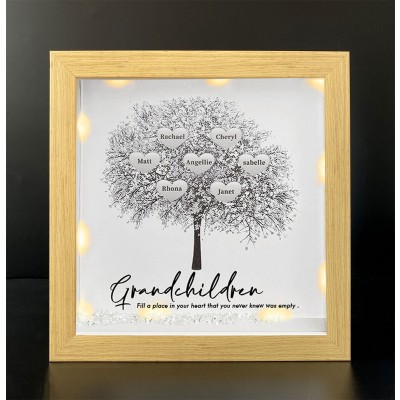 Personalized Family Tree Grandchildren Name Frame Home Decor For Grandma