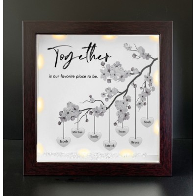 Together is Our Favorite Place to be Personalized Family Tree Name Red Oak Frame Home Decor