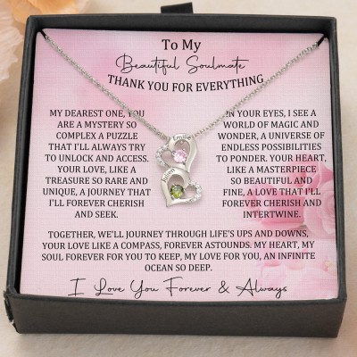 Custom To My Soulmate Heart Necklace Valentine's Day Couple Gift Ideas