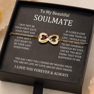 Custom To My Soulmate Bracelet For Valentine's Day Gift Ideas